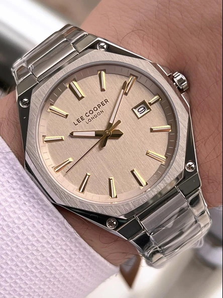 Lee Cooper İtalyan Tasarım Bileklik Hediyeli 2 Yıl Garantili 5 Atm Erkek Kol Saati ELC.08252.360 - Resim 2
