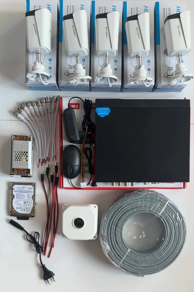 5 KAMERALI  SET - 5MP Sony SecuLensli 1080P Full HD AHD,8 Ultra Warm LED, Gece Renkli, Colorvu Teknolojisi, Metal Aluminyum Kasa - Resim 3