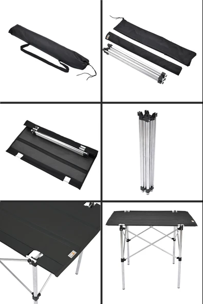 2 Adet 120 Kg kapasiteli Katlanır Kamp Sandalyesi ve 50x70 Kamp Masası Seti-2-AS-5070-L - Resim 6