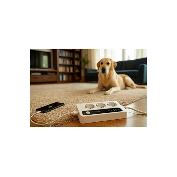 P10 3x Priz 3000w Akım Korumalı 4x Usb 2x Type-c Girişli Çoklu Priz - 4