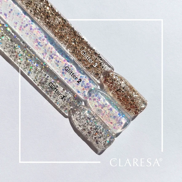 Claresa Kalıcı Oje Glitter Silver Simli Şeffaf 01 5gr - Resim 3