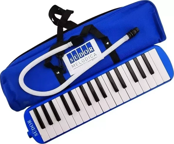 32 Tuşlu Notalı Çantalı Melodika Südor Notalı Melodika Mavi