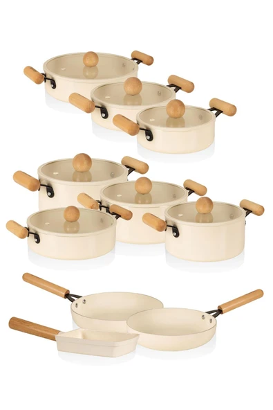 The mia cucina 17 parça full tencere tava çeyiz seti takımı ürün görseli