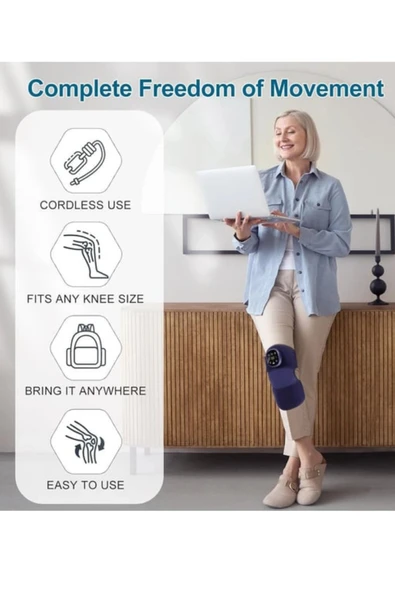 Glr XG-2023 Şarjlı Diz Masaj Aleti Titreşim ve Termal Etkili Hava Yastıklı Diz Masaj Cihazı - 3