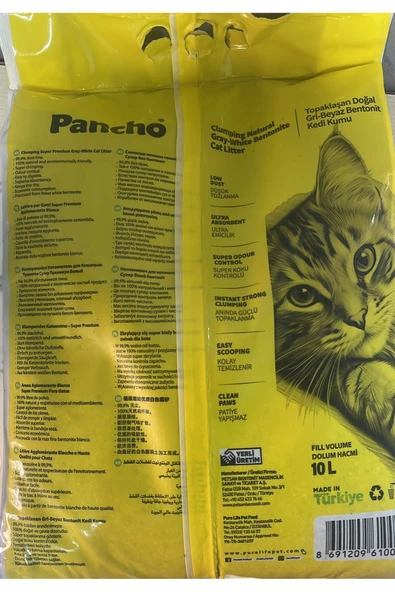 PANCHO AKTİF KARBON KEDİ KUMU 10 LT - 2