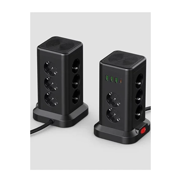 Wp711 Akım Korumalı Priz Kablosuz Şarj İstasyonu 11x Soket 3x Usb 1xtype-c Kablolu Grup Priz - 6