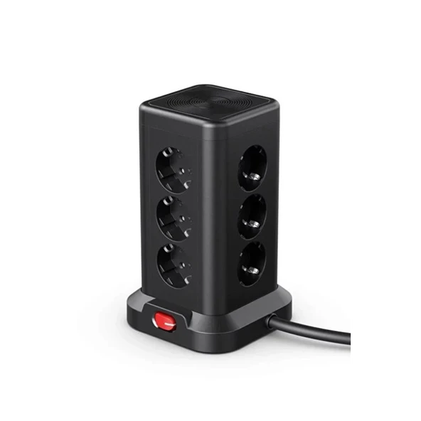 Wp711 Akım Korumalı Priz Kablosuz Şarj İstasyonu 11x Soket 3x Usb 1xtype-c Kablolu Grup Priz - 2