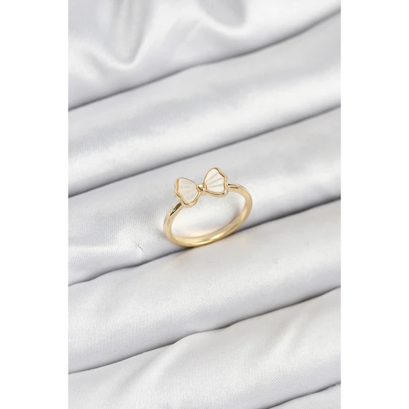 Pirinç Gold Renk Fiyonk Model Kadın Yüzük