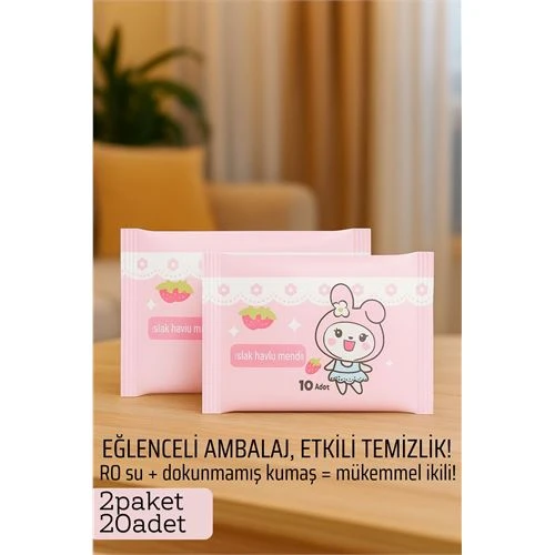 Dies Islak Mendil -RO Saf Su & Dokunmamış Kumaşlı, 20 Yaprak Temizlik Keyfi  PEMBE