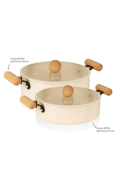 The mia cucina sığ pilavlık 24-26 cm karnıyarık tencere indiksiyonlu ocaklara uyumlu - Resim 2