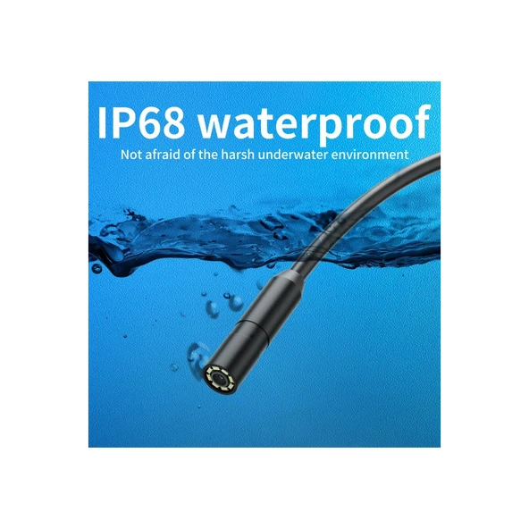 Endoskop Yılan Video Kamera İos Uyumlu Led’li 10 Metre 7 Mm Sert Kablo 2mp Full Hd - 2