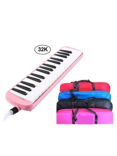 32 Tuşlu Notalı Melodika Taşıma Çantalı Südor Notalı Melodika Pembe - 2