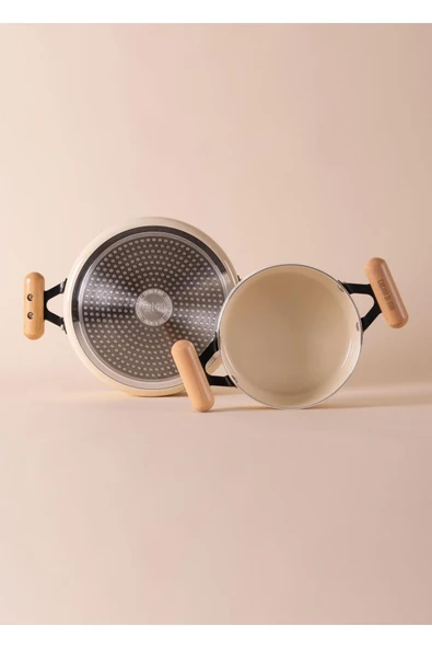 The mia cucina 4 parça kapaklı sahan ve tava seti takımı seramik kaplama - Resim 5