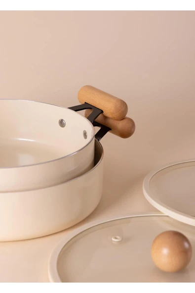 The mia cucina 6 parça tencere seti takımı indiksiyonlu ocaklara uyumlu - Resim 7