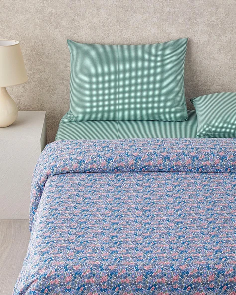 English Home Petit Chamomile Baskılı Tek Kişilik Pike Takımı 150x220 cm Pembe - Resim 2