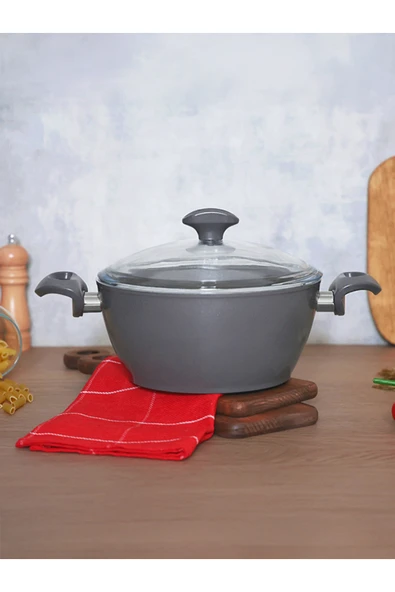 FALEZ Serafit 22 cm Granit Seramik Kaplama Derin Tencere