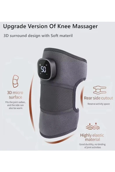 Glr HX001 Şarj Edilebilir Isıtmalı Titreşimli Diz Omuz Bacak Masaj Aleti | Sıcak Kompres ve Çoklu Modlar - 3