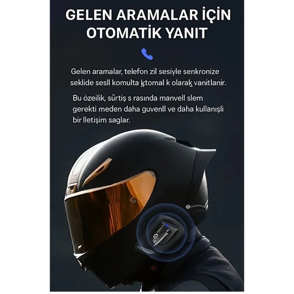 Y11 Bluetooth Kulaklık Mikrofonlu Motosiklet Kulaklığı İntercom Bt 5.3 - 3