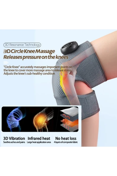 Glr D116 Diz Masaj Aleti | Isıtma, Titreşim ve Çoklu Modlu Sıcak Kompres Diz, Omuz, Dirsek Masaj Cihazı - 3