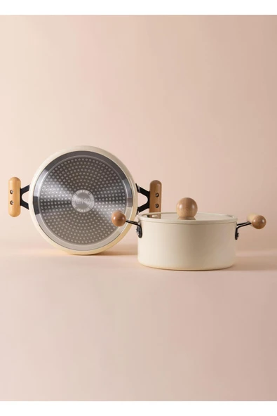 The mia cucina derin tencere 20 cm seramik yemek tenceresi indüksiyonlu ocaklara uyumlu - Resim 5