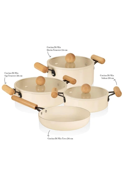The mia cucina 7 parça tencere tava seti - indüksiyonlu ocaklara uyumlu - Resim 2