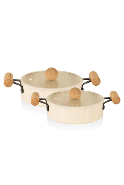 The mia cucina 4 parça 18-20 cm kapaklı sahan seti takımı seramik kaplama ürün görseli