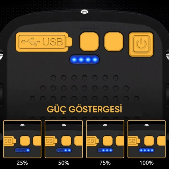 Şarj Edilebilir Çalışma Lambası - Wison - Çok Fonksiyonlu - Mıknatıs & Kancalı - Resim 3