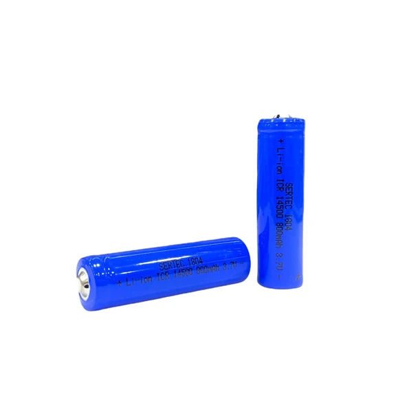 3.7V Li-ion 14500 AA - 800 Mah 1C Şarjlı Pil (Başlı)