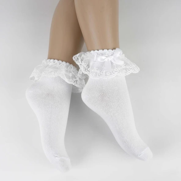 Ada ANessiWorld. Soket Çorap K22045 Beyaz - Resim 4