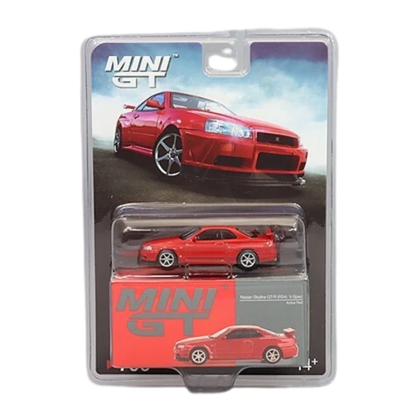 NessiWorld Gt 1/64 Nissan Skyline GT-R(R34) V-SPEC Active Red - Resim 2
