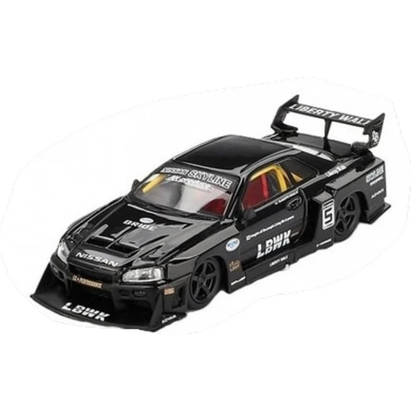 NessiWorld GT 1/64 Nissan LB-ER34 Super Silhouette SKYLINE Black - Blister Paket ürün görseli