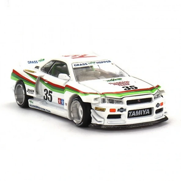 NessiWorld GT 1/64 Nissan Skyline GT-R (R34) TAMIYA x KAIDO HOUSE "The GRASSHOPPER" V1 - Resim 2