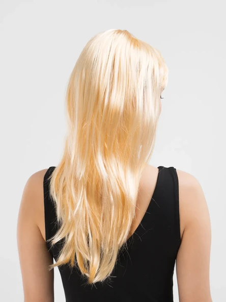 Platin Altın Dore Renk Uzun Düz Parti Peruğu ürün görseli