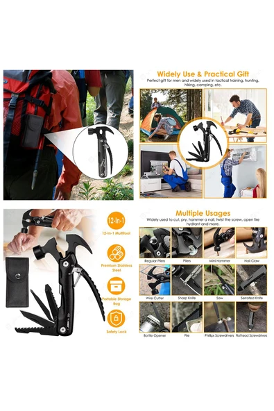 Çok Amaçlı Çakı, Multi Tool, Çok Amaçlı Pense--Stainless Steel and Aluminum-- - Resim 2