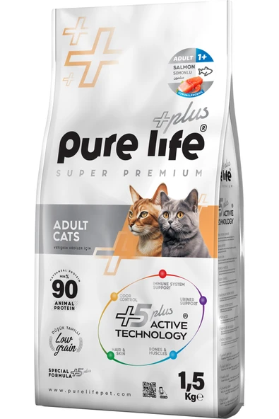 PureLife Plus Somonlu Yetişkin Kedi Maması 1.5 Kg