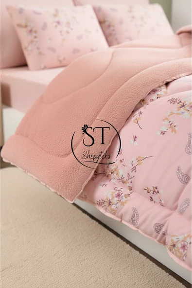 Çift Kişilik Çiçekli Welsfot Uyku Seti Çift Taraflı 195x215 - Resim 2