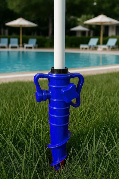 2 Adet Şemsiye Kazığı, Plaj Şemsiye Kazığı, Şemsiye Sabitleme Aparatı, Plastik sabitleme aparatı - 7