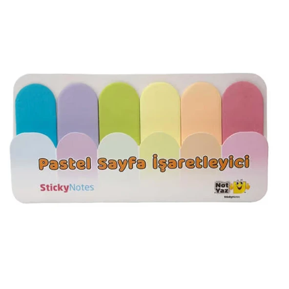 NotYaz Rainbow Pastel Smile Sayfa İşaretleyici 6 Renk x 10 Sayfa (PA-7578) - Resim 2