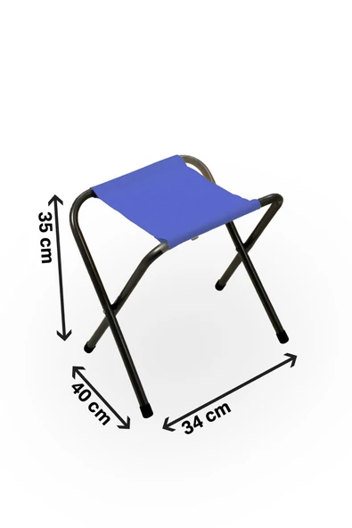 Exent 45X60 cm Kamp Sehpası + 3 Adet MAVİ Tabure Piknik, bahçe balkon sehpası Katlanır Sehpa-ME-3M - Resim 3