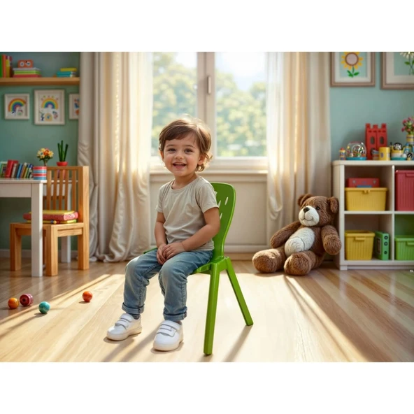 Renkli Tekli Sandalye - Resim 5