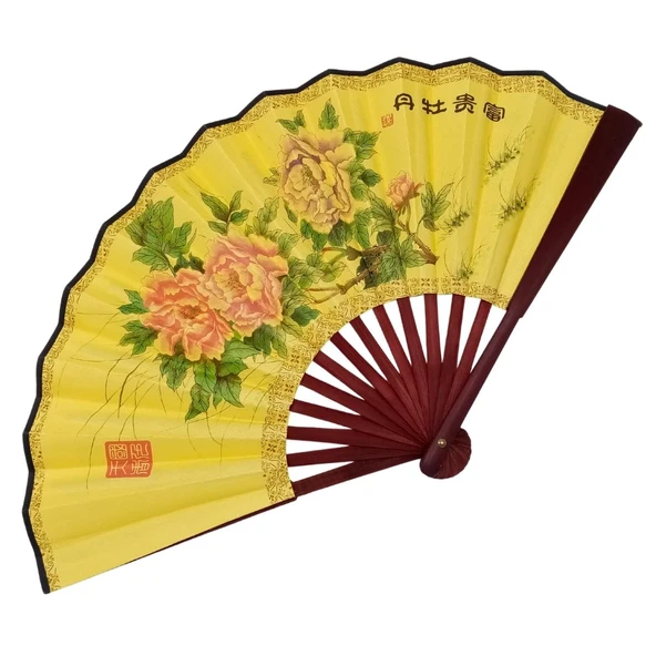 Çin Bambu Keten Kumaş Yelpaze Orta Çanta Boy No.8 - Resim 2