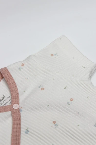 NessiWorld Bloom Rose 2'li Yarım Kol Badi 17119 Ekru Gül Kurusu - Resim 3