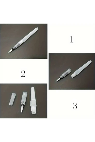 Fırça Uçlu, Brush Pen, Suluboya Fırçaları, Su Ve Mürekkep Hazneli Fırça Kalem-L Beden - Resim 5