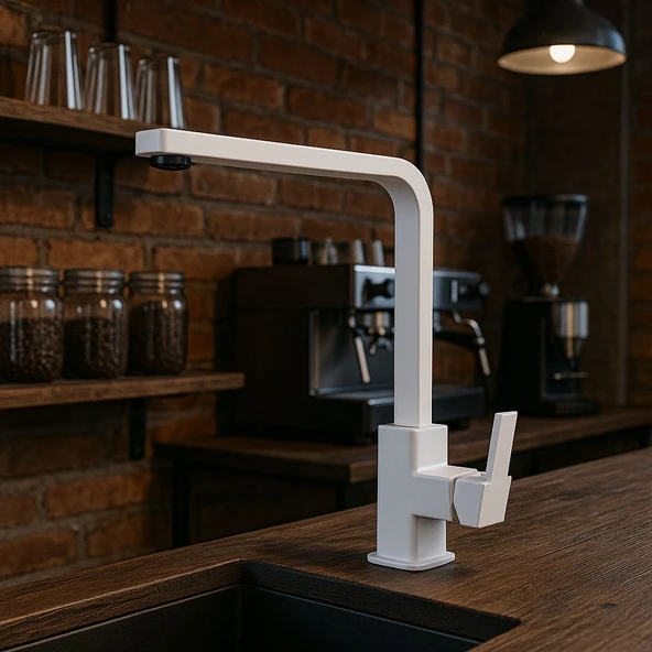 BEYAZ KARE MUTFAK EVİYE BATARYASI - Resim 4