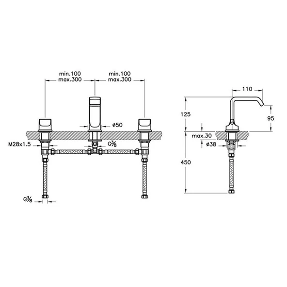 Artema Suit U Ankastre Lavabo Bataryası Altın A4251023 - Resim 2