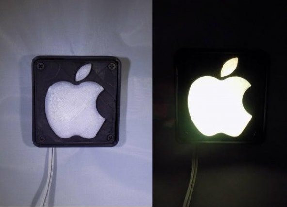 Apple Logosu Led Nightlight / Lamba Plastik Aparat