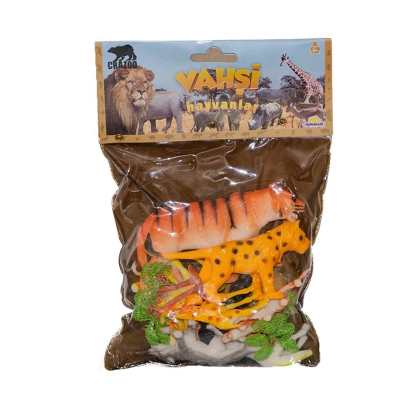 0711 Vahşi Hayvanlar Poşetli Hayvan Oyun Seti Orta Boy - Kaplanlı