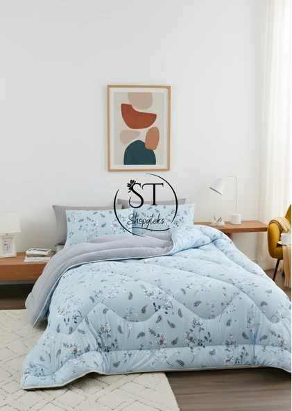 Çift Kişilik Çiçekli Welsfot Uyku Seti Çift Taraflı 195x215 - Resim 3