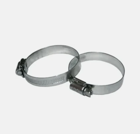 2'li set vidalı 40-63 mm ayarlanabilir galvanizli çelik gümüş renkli bahçe su hortumu kelepçe