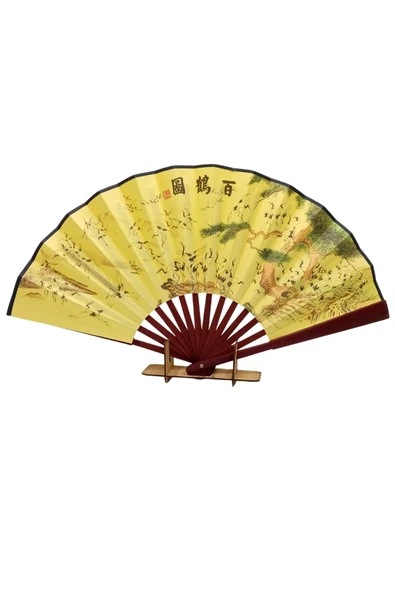 Çin Bambu Keten Kumaş Yelpaze Orta Çanta Boy No.9 - Resim 4